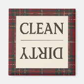 Clean Dirty Royal Stewart Plaid Vaatwasser Magneet (Voorkant)