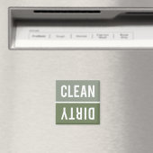 Clean Dirty Sage Olive Green Dishwasmachine Magneet (Insitu (Vaatwasser))