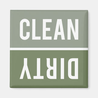 Clean Dirty Sage Olive Green Dishwasmachine Magneet