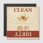 Clean Dirty Silkie Kip Vaatwasser Magneet Kaart (Voorkant / Achterkant)