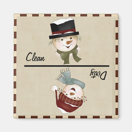 Clean/Dirty Snowmen Magnet (Voorkant)