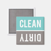 Clean Dirty Turquoise Blue en Grey Dishwasmachine Magneet (Voorkant / Achterkant)