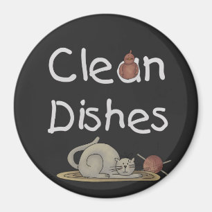 Clean Dishes Country Kat Magnet