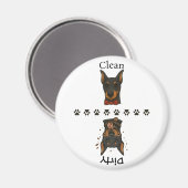 Clean Dobie Dirty Dobie w / Tekst Vaatwasser Magne Magneet (Voorkant / Achterkant)