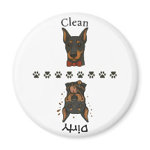Clean Dobie Dirty Dobie w / Tekst Vaatwasser Magne