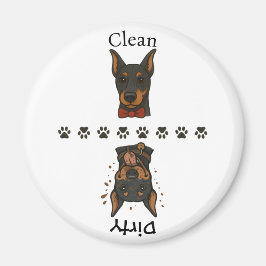 Clean Dobie Dirty Dobie w / Tekst Vaatwasser Magne Magneet
