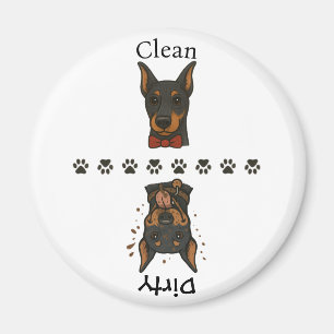 Clean Dobie Dirty Dobie w / Tekst Vaatwasser Magne Magneet