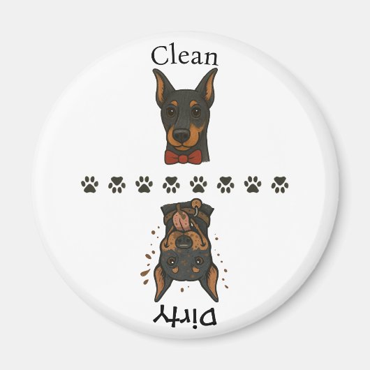 Clean Dobie Dirty Dobie w / Tekst Vaatwasser Magne Magneet (Voorkant)