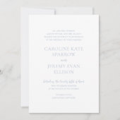 Clean Dusty Blue Elegant Wedding Kaart (Voorkant)