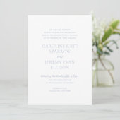 Clean Dusty Blue Elegant Wedding Kaart (Staand voorkant)