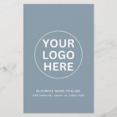 Clean Dusty Blue l Business Logo Marketing Flyer (Voorkant)
