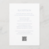 Clean Dusty Blue QR Code Elegant Wedding Informatiekaartje (Voorkant)