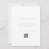 Clean Dusty Blue QR Code Elegant Wedding Kaart (Achterkant)