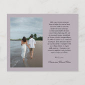 Clean Dusty Lila Budget Wedding Bedankt Card (Achterkant)