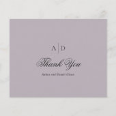 Clean Dusty Lila Budget Wedding Bedankt Card (Voorkant)