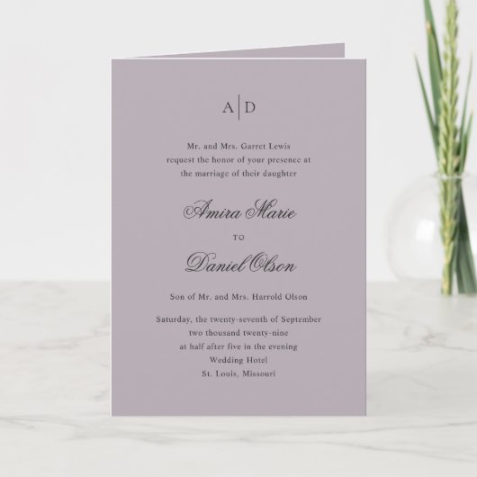 Clean Dusty Lila Classic Wedding (Voorkant)