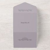 Clean Dusty Lila Classic Wedding All In One Uitnodiging (Buitenkant)