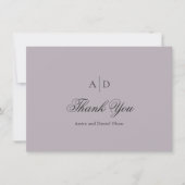 Clean Dusty Lila Classic Wedding Bedankkaart (Voorkant)