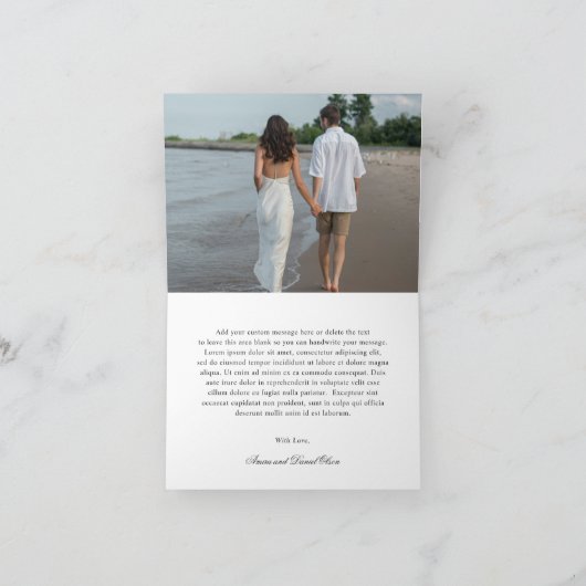 Clean Dusty Lila Classic Wedding Bedankkaart (Binnen)