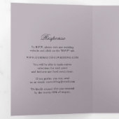 Clean Dusty Lila Classic Wedding Drieluik Uitnodiging (Binnenzijde eerst)