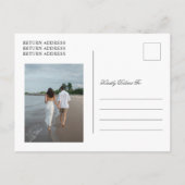 Clean Dusty Lila Classic Wedding Save the Date Aankondigingskaart (Achterkant)