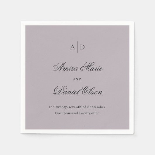 Clean Dusty Lila Classic Wedding Servet (Voorkant)