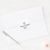 Clean Easter – Minimal Bunny Design - Autocolante Vierkante Sticker (Envelop)