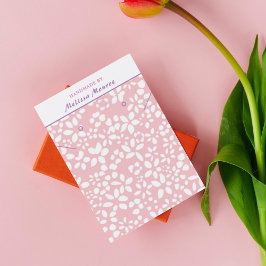 Clean Eenvoudig Roze Ketting Oorbel Display Kaart