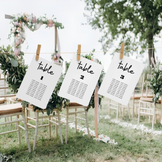 Clean Eenvoudige Trouwtafel Zitting Grafiek Kaarte Kaart