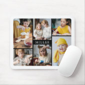 Clean Elegant Black White Family 6 Foto Collage Muismat (Met muis)