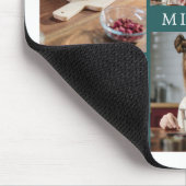 Clean Elegant Blauwgroen Family 6 Foto Collage Muismat (Hoek)