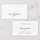 Clean Elegant Design Monogram Trendy Modern Visitekaartje (Voorkant / Achterkant)