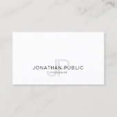 Clean Elegant Design Monogram Trendy Modern Visitekaartje (Voorkant)