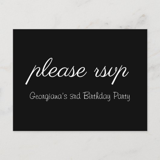 Clean & Elegant "please rsvp" Briefkaart (Voorkant)