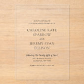 Clean Elegant Wedding Save the Date Acryl Uitnodigingen (Voorkant)