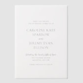 Clean Elegant Wedding Save the Date Vellum Uitnodigingen (Voorkant)