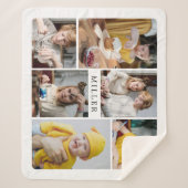 Clean Elegant White Family 6 Foto Collage Sherpa Deken (Voorkant)