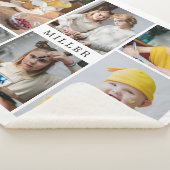 Clean Elegant White Family 6 Foto Collage Sherpa Deken (3/4)