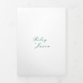 Clean Emerald Green QR Code Elegante bruiloft Drieluik Uitnodiging (Cover)