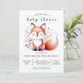 Clean Forest Scene Fox Baby shower Kaart (Staand voorkant)