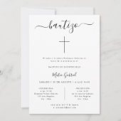 Clean Formele Spaanse doop Zwart & Wit Bautizo Kaart (Voorkant)