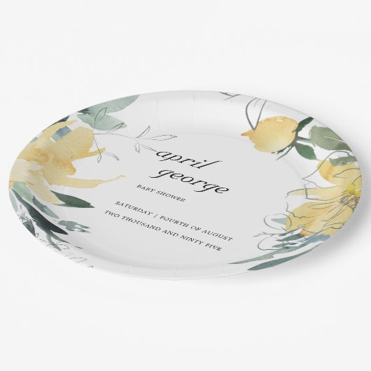CLEAN GELLOW GROENE BABY SHOWER VAN WATECOLOOR PAPIEREN BORDJE (Gekanteld)