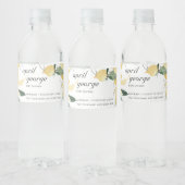 CLEAN GELLOW GROENE BABY SHOWER VAN WATECOLOOR WATERFLES ETIKET (Flessen)