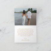 Clean Gold Classic Wedding Bedankkaart (Binnen)