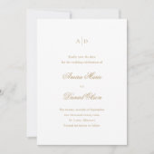 Clean Gold Classic Wedding Save The Date (Voorkant)