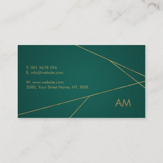 Clean Gold Geometric lines - Boekhoudkundige diens Visitekaartje (Achterkant)