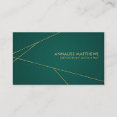 Clean Gold Geometric lines - Boekhoudkundige diens Visitekaartje (Voorkant)