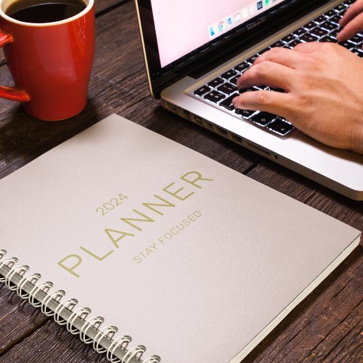 Clean Gold Script & Blush Pink Stay Gericht Quote Planner