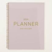 Clean Gold Script & Blush Pink Stay Gericht Quote Planner (Voorkant)