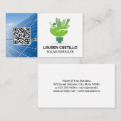 Clean Green Energy Logo | Zonnepanelen | QR Visitekaartje (Voorkant / Achterkant)